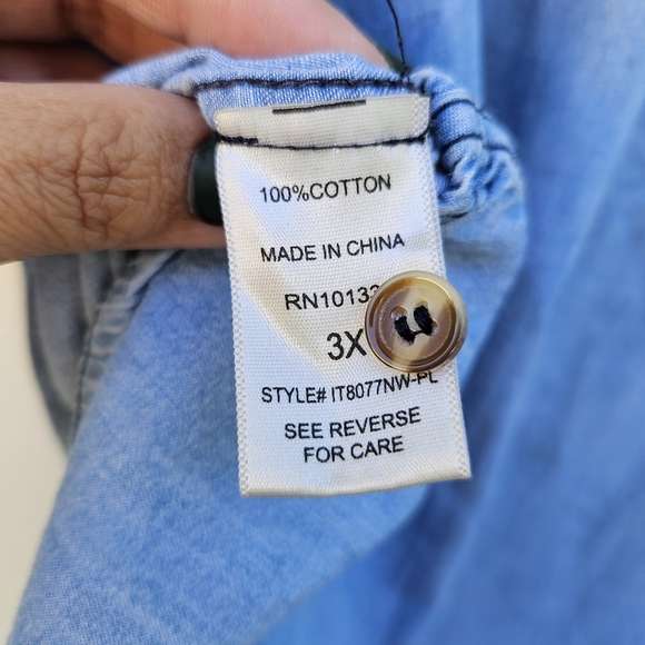 Charlotte Russe Blue Denim Shirt - Picture 7 of 7